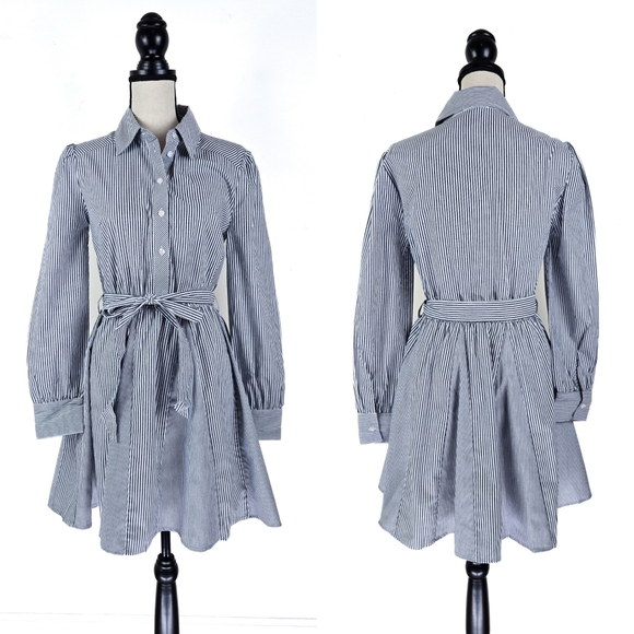 Steve Madden Dresses & Skirts - 🦋LAST🦋 NWT Steve Madden Godet Striped Shirtdress, Marine